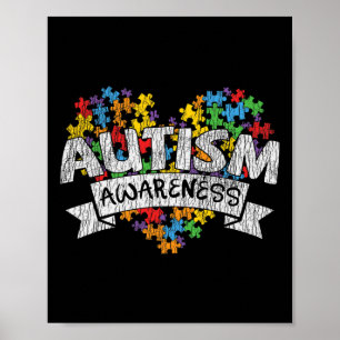 National Autism Awerness Month Autistic Kids Aware Poster