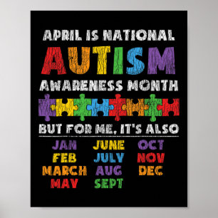 National Autism Awerness Month Autistic Kids Aware Poster