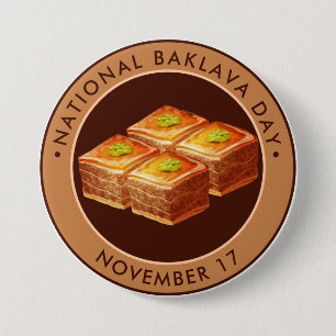 National Baklava Day, illustration 7.5 Cm Round Badge