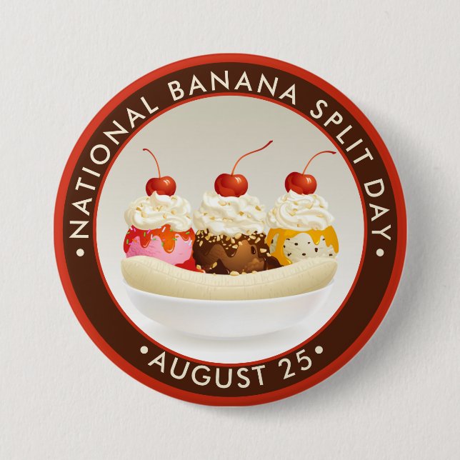 National Banana Split Day 7.5 Cm Round Badge (Front)