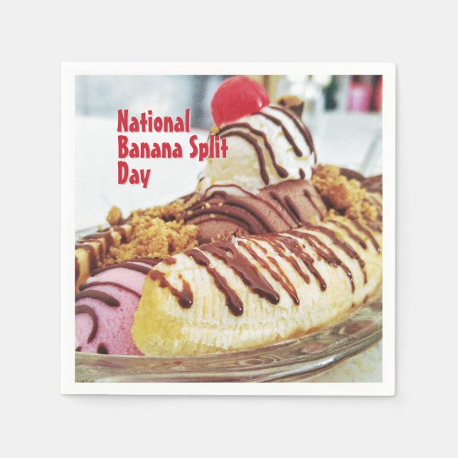 National Banana Split Day Napkin (Front)