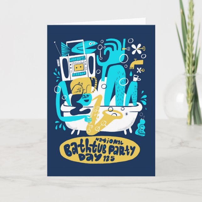 National Bathtub Party Day December 15th Card (Front)