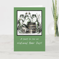 National Beer Day Funny Frogs Toasting with Beer