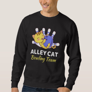 National Bowling Day Alley Cat Bowling Team Cute B Sweatshirt