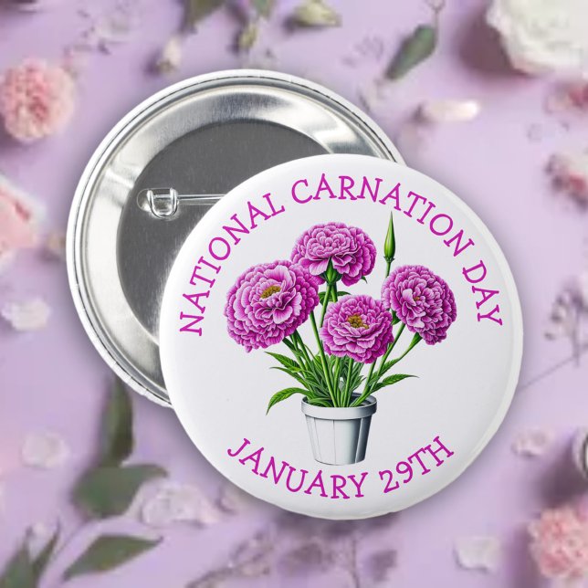 National Carnation Day January 29th Button (Creator Uploaded)