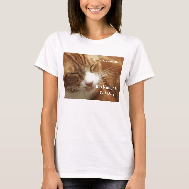 National Cat Day Tee Shirt October 29 (Front)