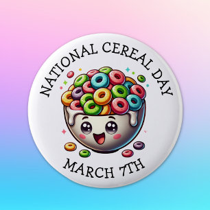National Cereal Day March 7th 6 Cm Round Badge