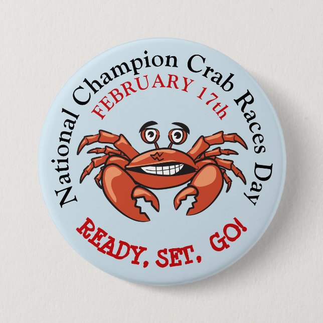 National Champion Crab Races Day Button (Front)