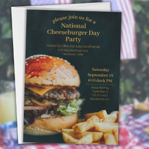 National Cheeseburger Day Party  Invitation