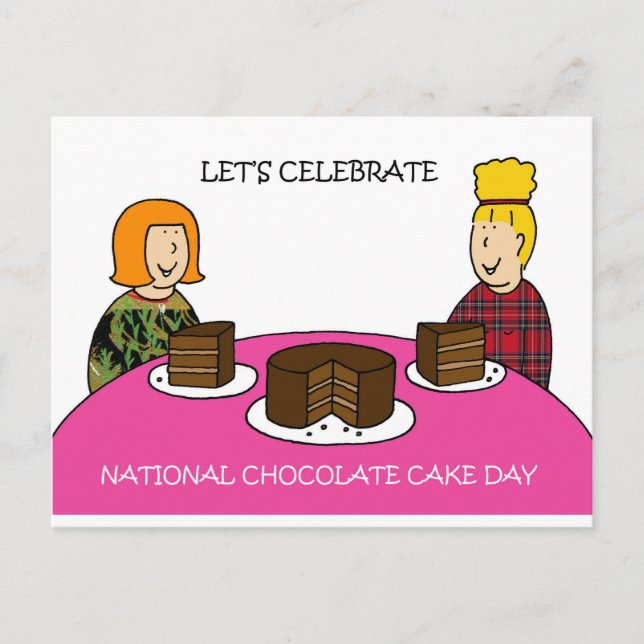 National Chocolate Cake Day -January 27th Postcard (Front)