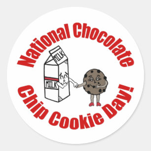 National Chocolate Chip Cookie Day! Classic Round Sticker