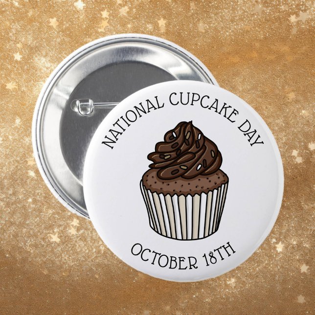 National Chocolate Cupcake Day | October 18th 6 Cm Round Badge (Creator Uploaded)