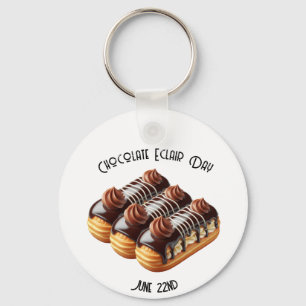 National Chocolate Eclair Day Custom Key Ring
