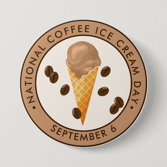 National Coffee Ice Cream Day 7.5 Cm Round Badge (Front)