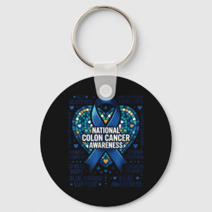 National Colon Cancer Awareness March Blue Key Ring
