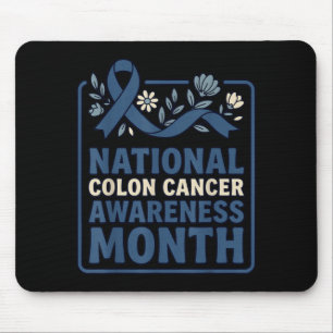 National Colon Cancer Awareness Month Blue Ribbon Mouse Pad