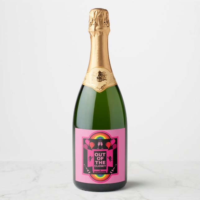 National Coming Out Day NCOD Sparkling Wine Label (Front)