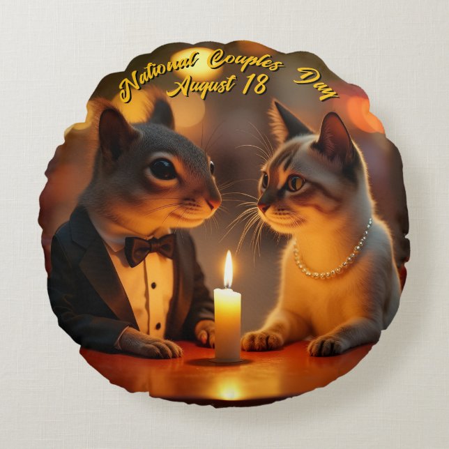 National Couples Day Throw Pillow (Front)