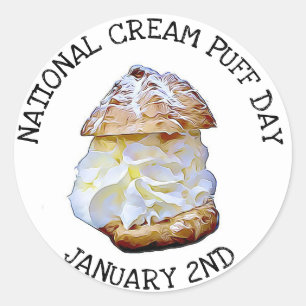 National Cream Puff Day January 2nd Stickers