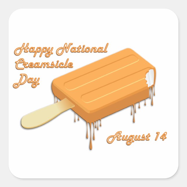 National Creamsicle Day August 14 Square Sticker (Front)