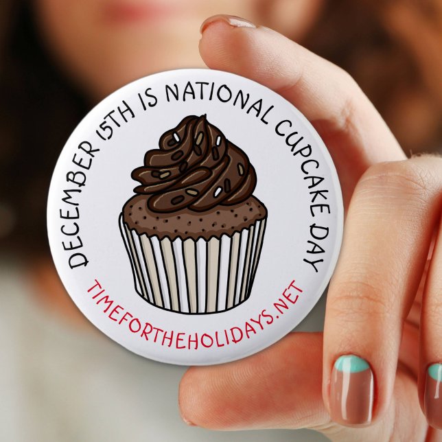 National Cupcake Day December 15th   6 Cm Round Badge (Creator Uploaded)