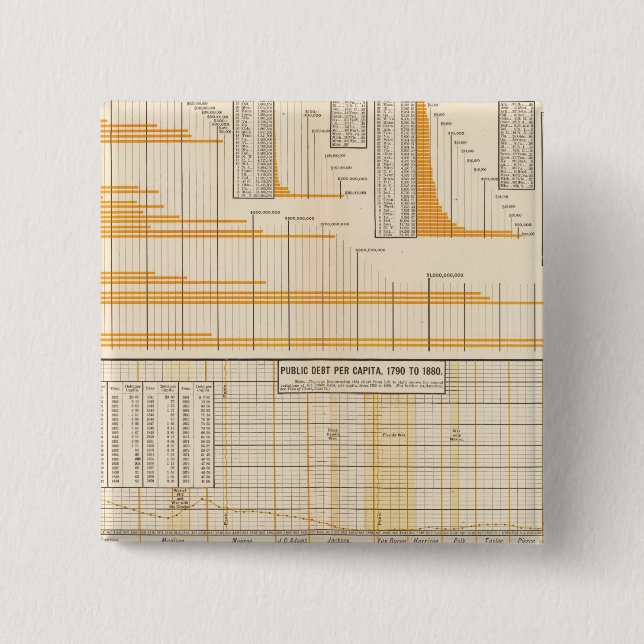 National debt 15 cm square badge (Front)