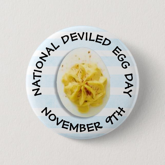 National Deviled Egg Day Food Holiday 6 Cm Round Badge (Front)