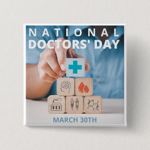 National Doctors' Day 15 Cm Square Badge