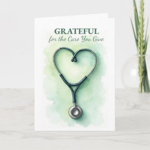 National Doctors Day Stethoscope Heart Thanks Card