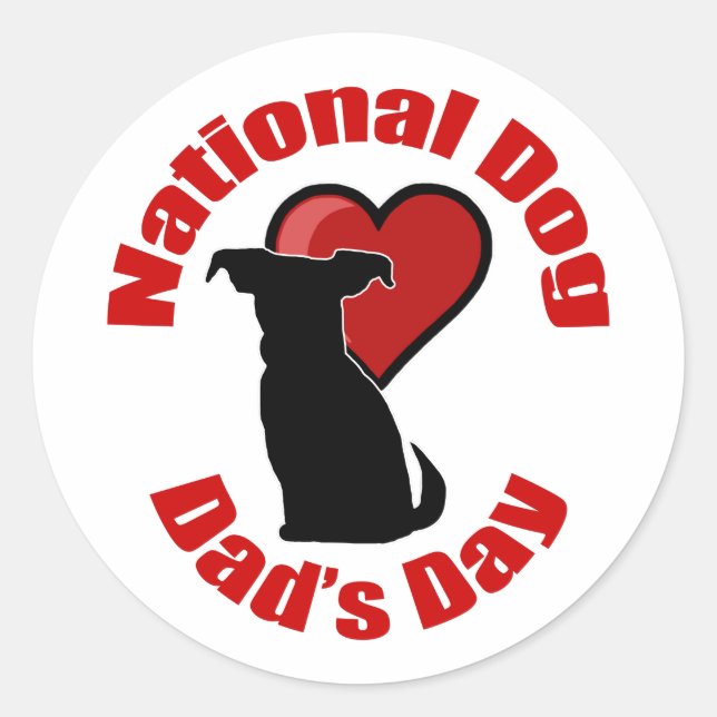 National Dog Dad's Day Classic Round Sticker (Front)