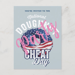 National Doughnut Cheat Day Party Invitation Postcard