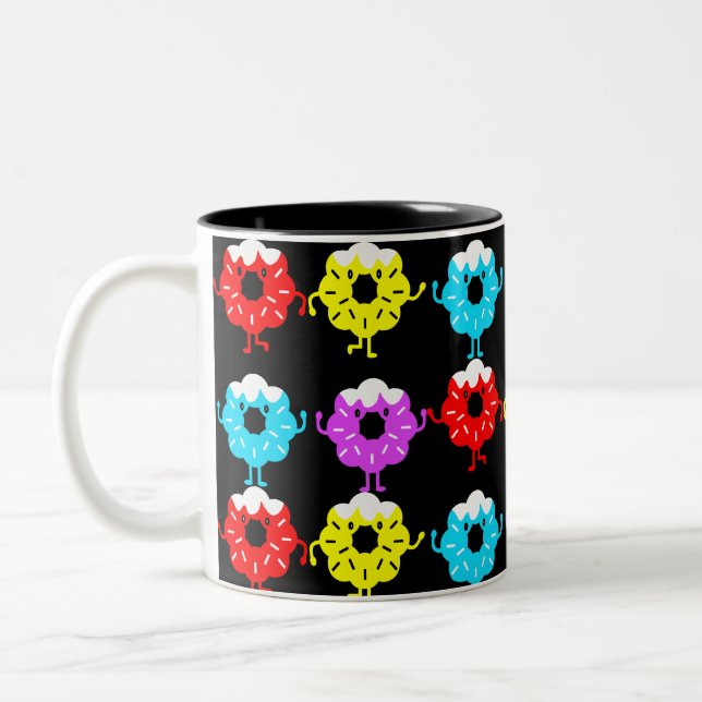 National Doughnut Day Doughnuts Two-Tone Coffee Mug (Left)