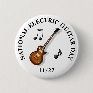 National Electric Guitar Day November 27th Holiday 6 Cm Round Badge