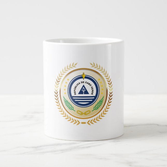 National Emblem of Cabo Verde Large Coffee Mug (Front)