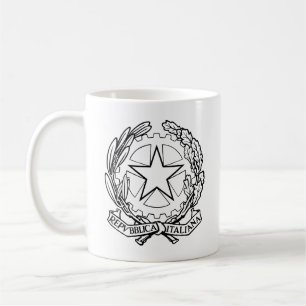 National Emblem of Italy - black outline Coffee Mug