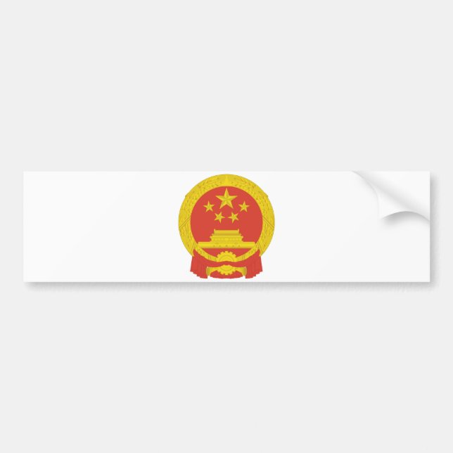 National Emblem of the People's Republic of China Bumper Sticker (Front)