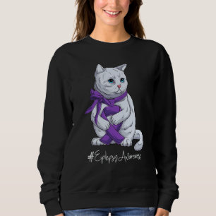 National Epilepsy Awareness Month Purple Ribbon Cu Sweatshirt