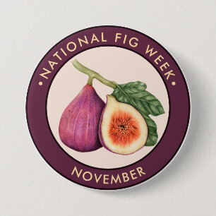 National Fig Week, vintage fig illustration 7.5 Cm Round Badge