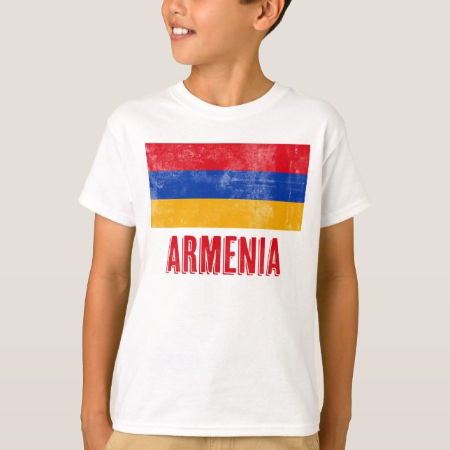 National Flag of Armenia (Grunge Look) T-Shirt (Front)