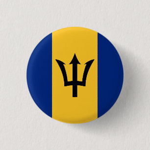 National flag of Barbados 3 Cm Round Badge