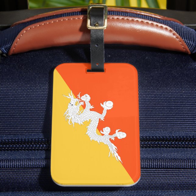 National Flag of Bhutan OtterBox Luggage Tag (Front Insitu 2)