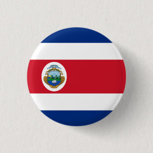 National flag of Costa Rica 3 Cm Round Badge
