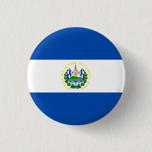 National flag of El Salvador 3 Cm Round Badge