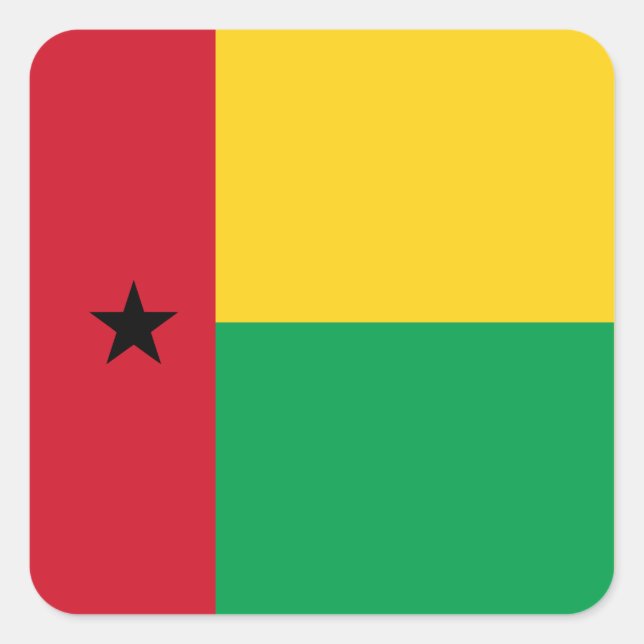 National Flag of Guinea-Bissau Square Sticker (Front)