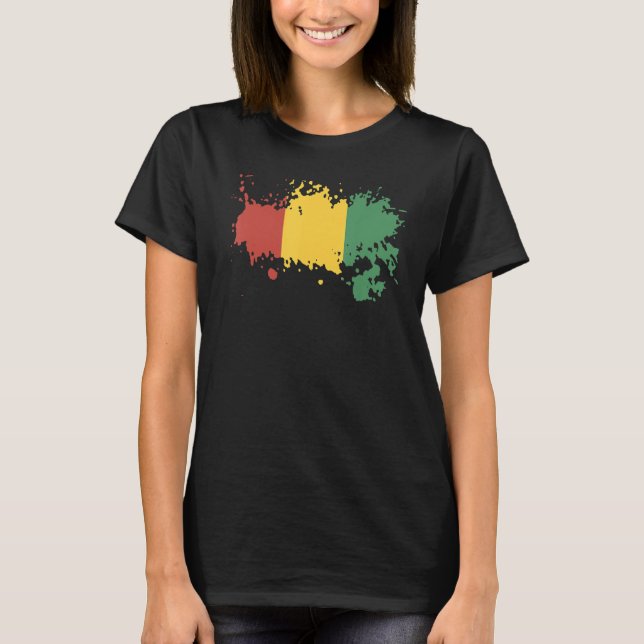 National Flag of Guinea souvenir  for men women 2 T-Shirt (Front)