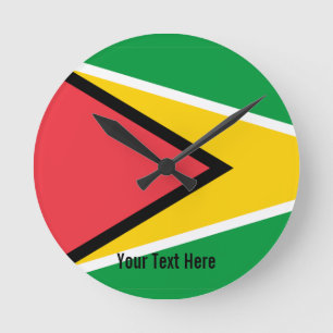 National flag of Guyana Round Clock
