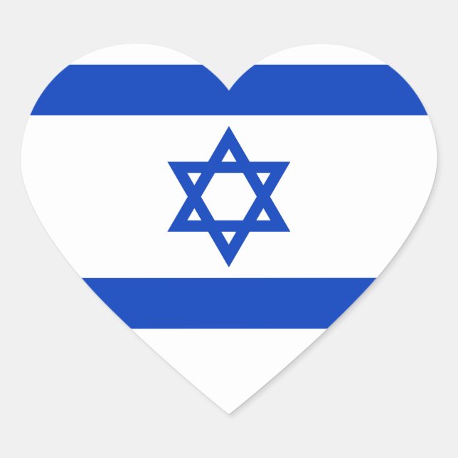 National flag of Israel - Authentic version Heart Sticker (Front)