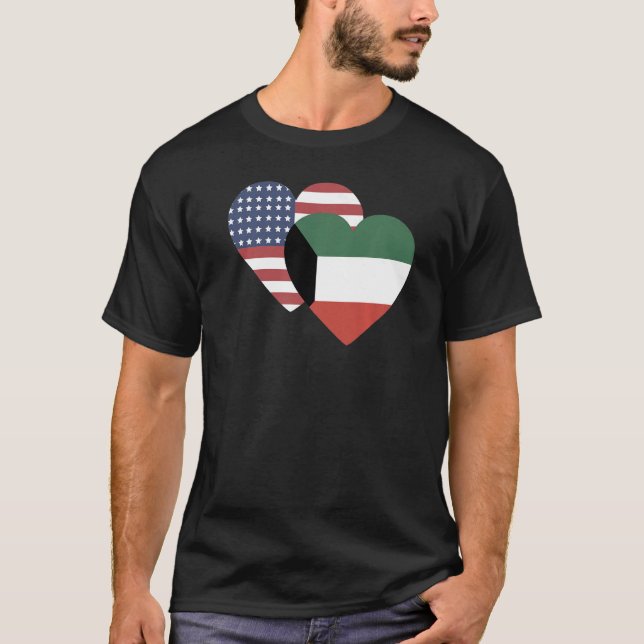 National Flag of Kuwait souvenir  for men women T-Shirt (Front)