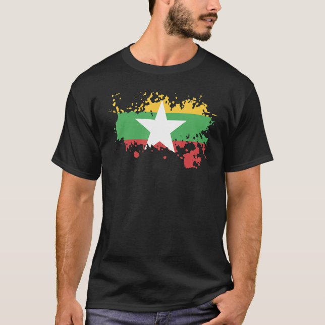 National Flag of Myanmar souvenir   for men women T-Shirt (Front)