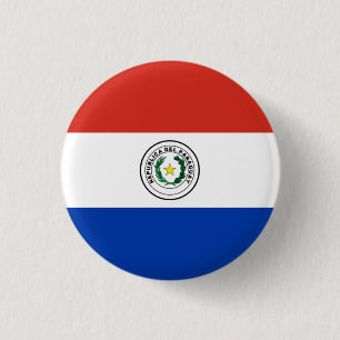 National flag of Paraguay 3 Cm Round Badge
